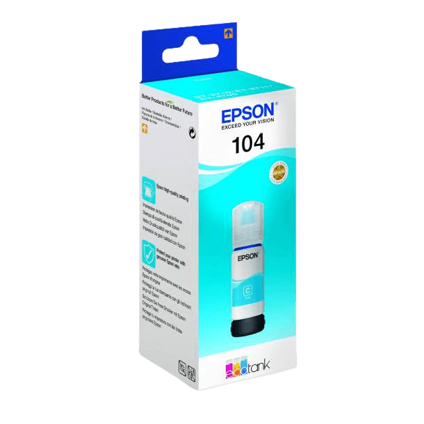 Epson Original 104 C13T00P240 cyan Blekk refill | Innhold: 65 ml.