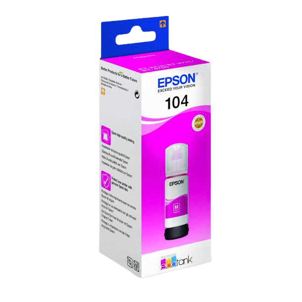 Epson Original 104 C13T00P340 magenta Blekk refill | Innhold: 65 ml.