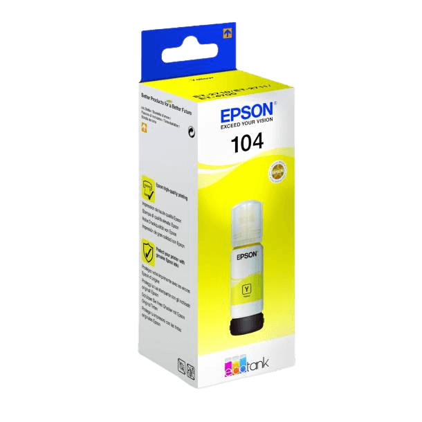 Epson Original 104 C13T00P440 gul Blekk refill | Innhold: 65 ml.