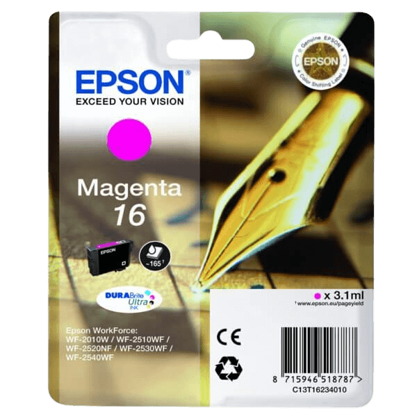 Epson Original 16 C13T16234012 magenta blekkpatron | Innhold: 3,1 ml.