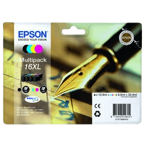 Epson Original 16 C13T16364012 XL CMYK rabattpakke | Innhold: 1 x12,9 + 3 x 6,5 ml.