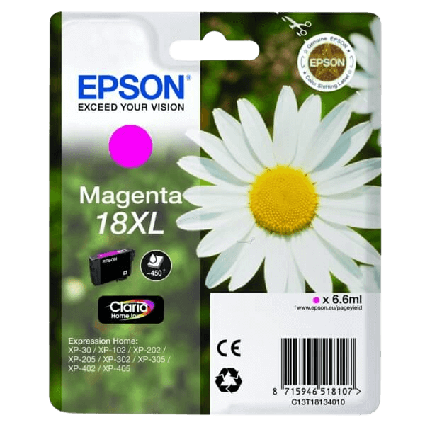 Epson Original 18 C13T18134012 XL magenta blekkpatron | Innhold: 6,6 ml.