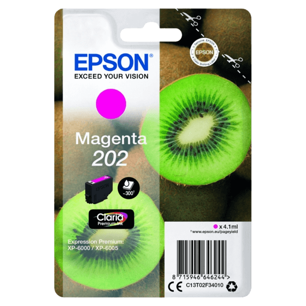 Epson Original 202 C13T02F34010 magenta blekkpatron | Innhold: 300 sider