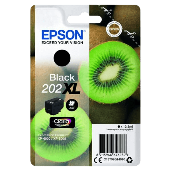 Epson Original 202 C13T02G14010 XL svart blekkpatron | Innhold: 13,8 ml.