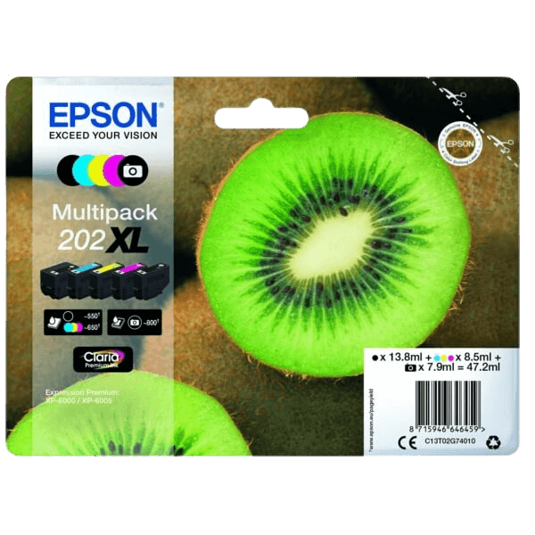 Epson Original 202 C13T02G74010 XL CMYK rabattpakke | Innhold: 47,2 ml.