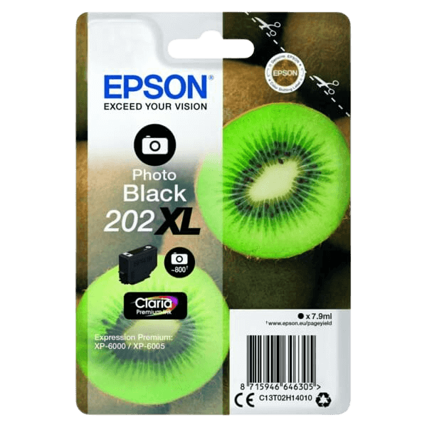 Epson Original 202 C13T02H14010 XL fotosvart blekkpatron | Innhold: 7,9 ml.