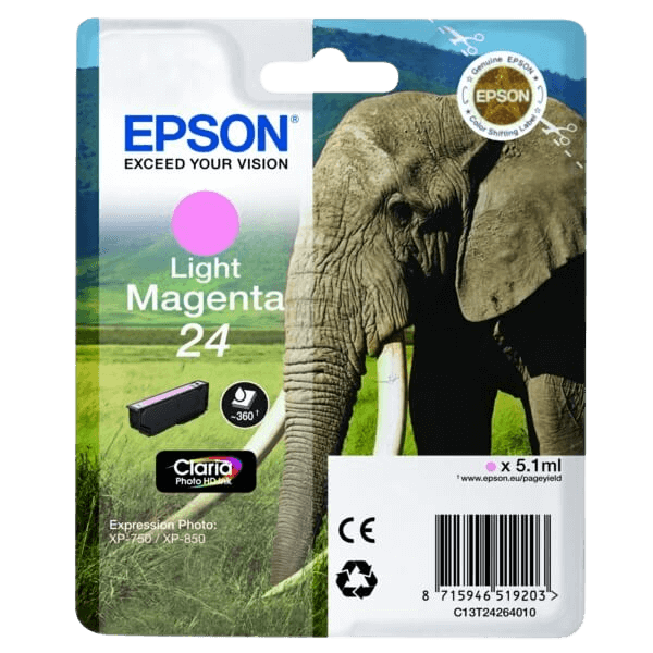 Epson Original 24 C13T24264012 lys magenta blekkpatron | Innhold: 4,6 ml.