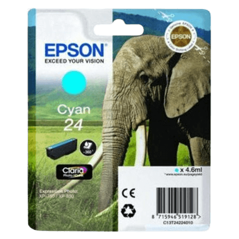Epson Original 24XL C13T24324012 cyan blekkpatron | Innhold: 10 ml.
