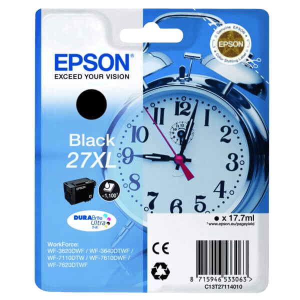 Epson Original 27 C13T27114012 XL svart blekkpatron | Innhold: 17.7 ml.