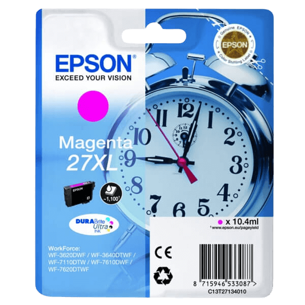 Epson Original 27 C13T27134012 XL magenta blekkpatron | Innhold: 10.4 ml.