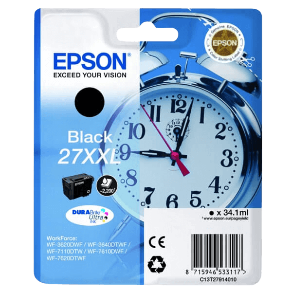 Epson Original 27 C13T27914012 XXL svart blekkpatron | Innhold: 34.1 ml.