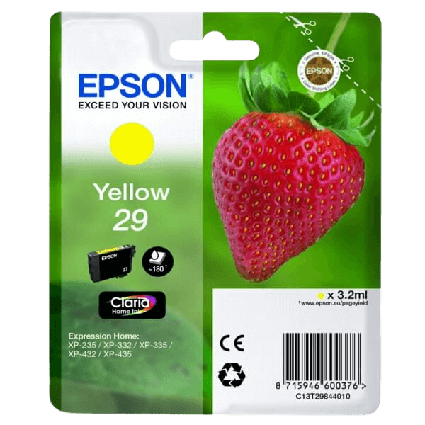 Epson Original 29 C13T29844012 gul blekkpatron | Innhold: 3,2 ml.