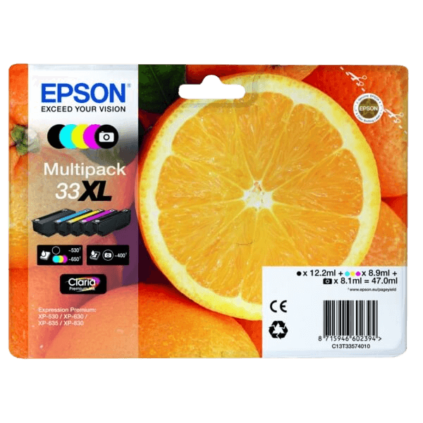 Epson Original 33XL C13T33574011 CMYK rabattpakke | Innhold: 47 ml.