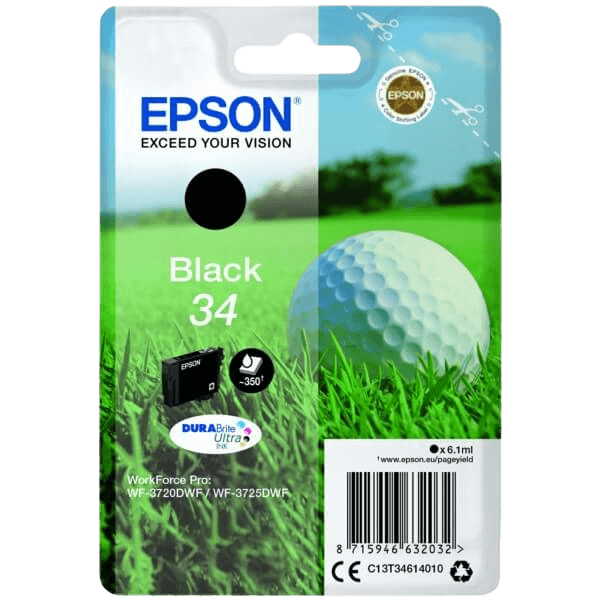Epson Original 34 C13T34614010 svart blekkpatron | Innhold: 6,1 ml.