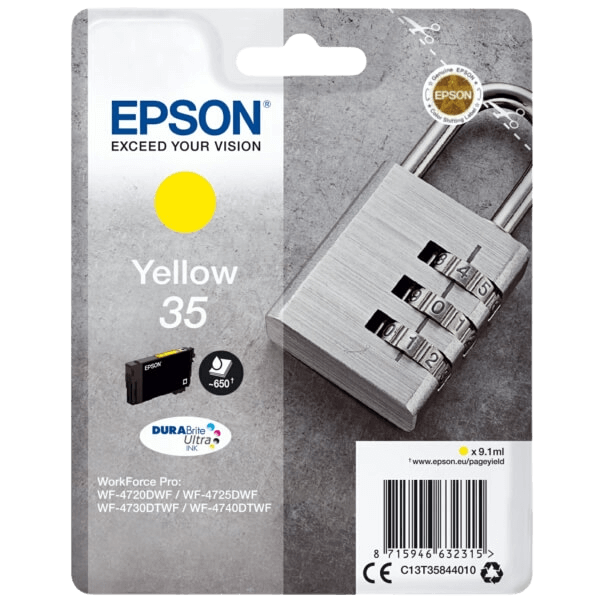 Epson Original 35 C13T35844010 gul blekkpatron | Innhold: 9,1 ml.