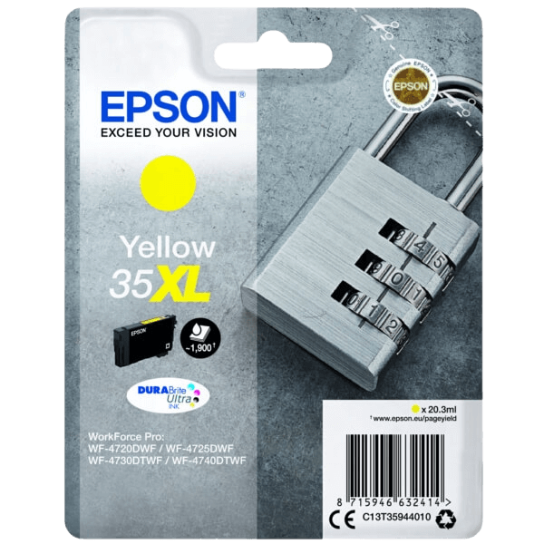 Epson Original 35 C13T35944010 XL gul blekkpatron | Innhold: 20,3 ml.