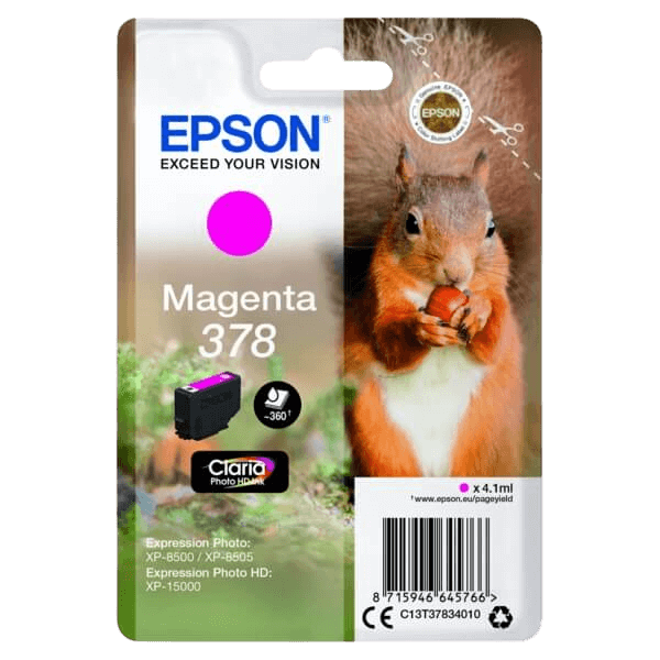 Epson Original 378 C13T37834010 magenta blekkpatron | Innhold: 4,1 ml.