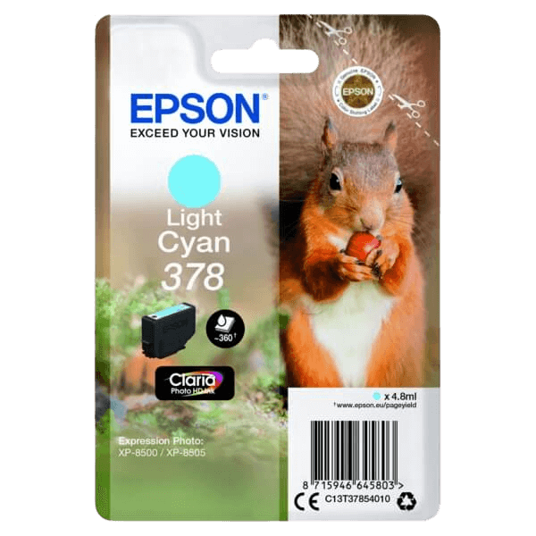 Epson Original 378 C13T37854010 lys cyan blekkpatron | Innhold: 4,8 ml.