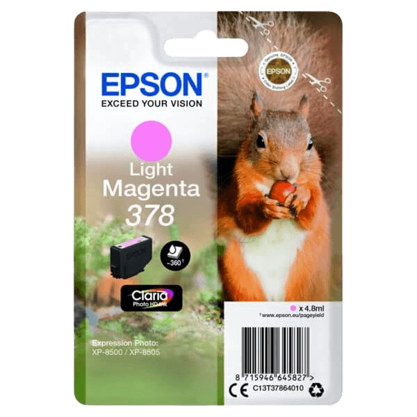 Epson Original 378 C13T37864010 lys magenta blekkpatron | Innhold: 4,8 ml.