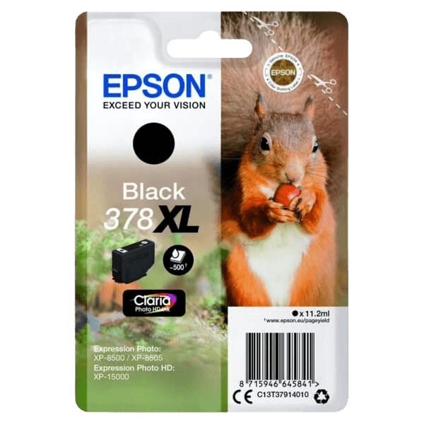Epson Original 378 C13T37914010 XL svart blekkpatron | Innhold: 11,2 ml.
