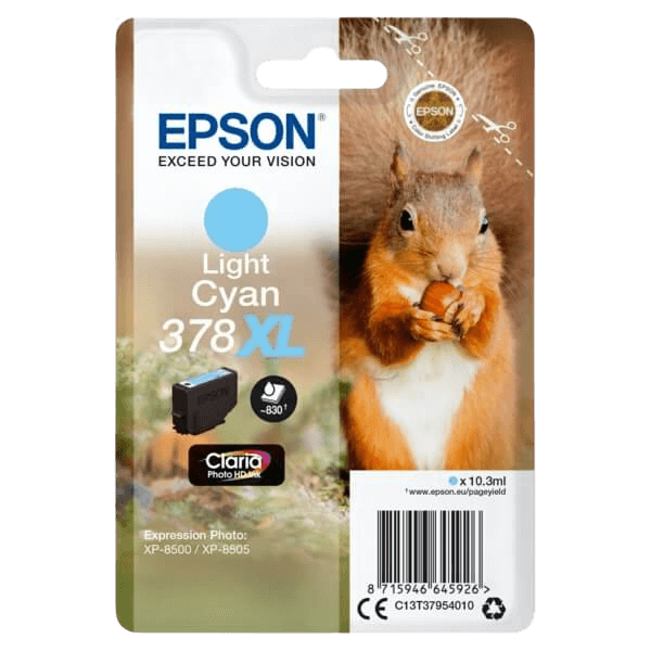 Epson Original 378 C13T37954010 XL lys cyan blekkpatron | Innhold: 10,3 ml.