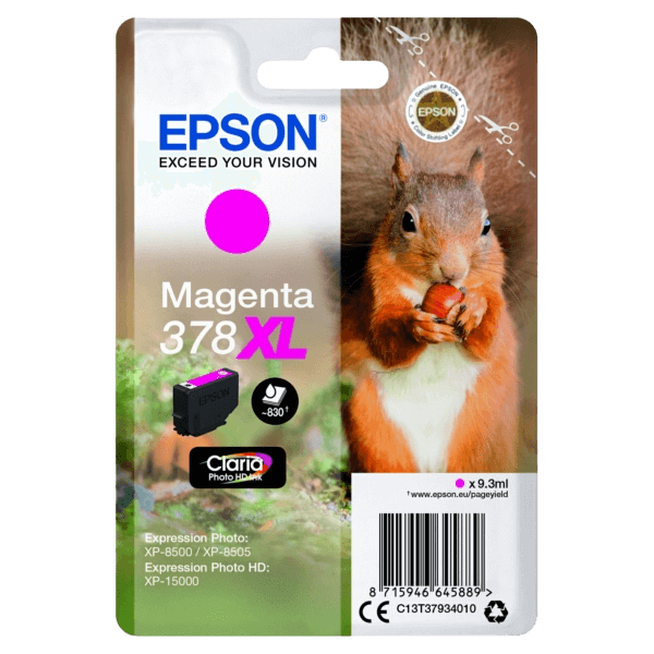 Epson Original 378 C13T37934010 XL magenta blekkpatron | Innhold: 830 sider