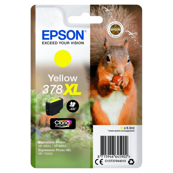 Epson Original 378 C13T37944010 XL gul blekkpatron | Innhold: 830 sider