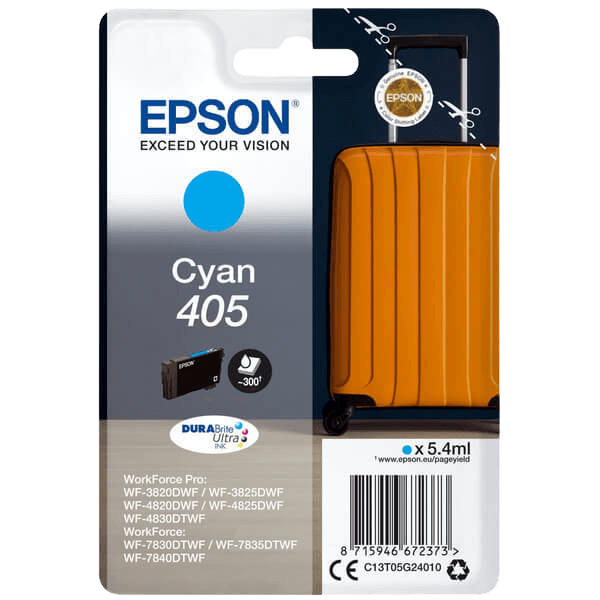 Epson Original 405 C13T05G24010 cyan blekkpatron | Innhold: 5,4 ml.
