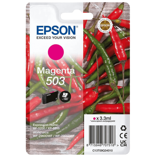 Epson Original 503M C13T09Q34010 magenta blekkpatron | Innhold: 3,3 ml.