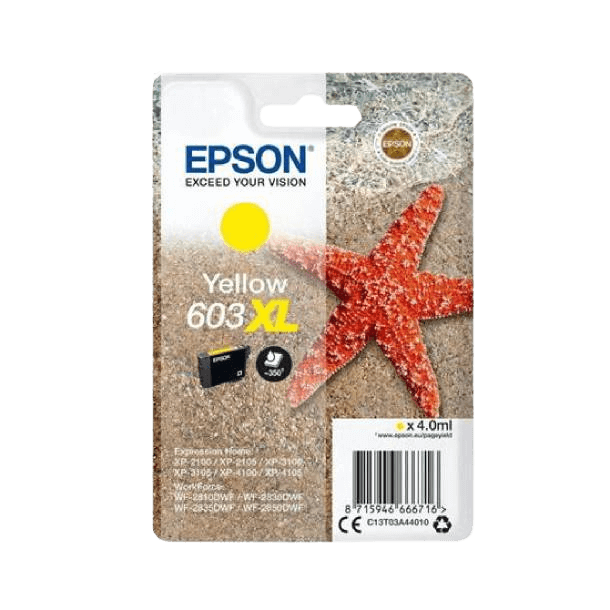 Epson Original 603XL C13T03A44010 gul blekkpatron | Innhold: 4 ml.