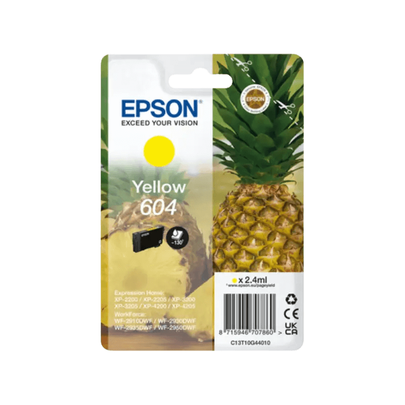 Epson Original 604 C13T10G44010 gul blekkpatron | Innhold: 2,4 ml.