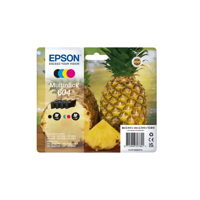Epson Original 604 C13T10G64010 CMYK rabattpakke | Innhold: 3,4 + 3x 2,4 ml.