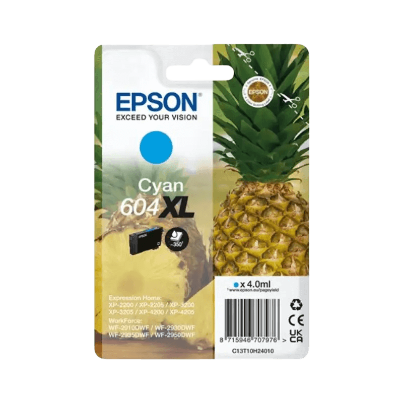 Epson Original 604XL C13T10H24010 cyan blekkpatron | Innhold: 4 ml.