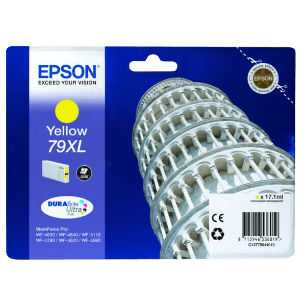 Epson Original 79 C13T79044010 XL gul blekkpatron | Innhold: 17 ml.