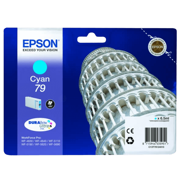 Epson Original 79 C13T79124010 cyan blekkpatron | Innhold: 6,5 ml.