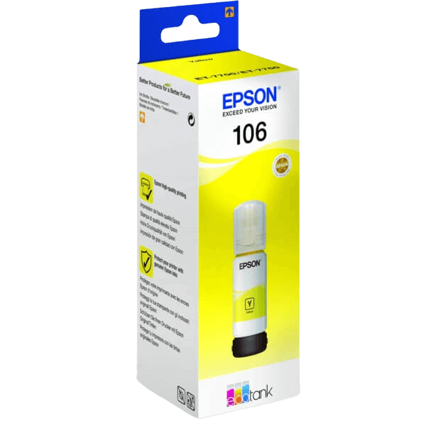 Epson Original 106 C13T00R440 gul Blekk refill | Innhold: 70 ml.
