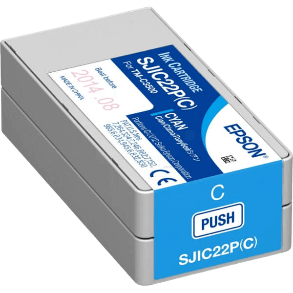 Epson Original SJIC22P C33S020602 cyan blekkpatron | Innhold: 32,5 ml.