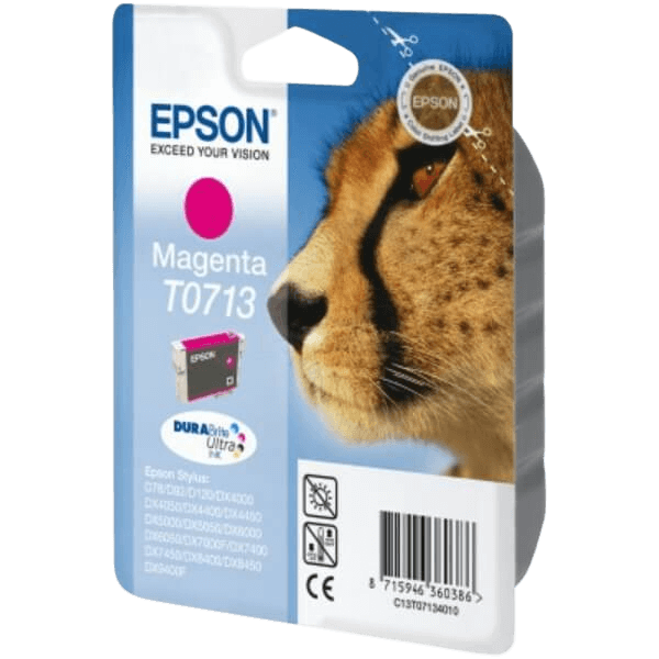 Epson Original T0713 C13T07134012 magenta blekkpatron | Innhold: 5,5 ml.