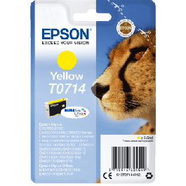 Epson Original T0714 C13T07144012 gul blekkpatron | Innhold: 5,5 ml.