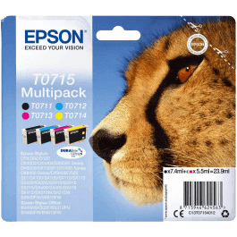 Epson Original T0715 C13T07154012 CMYK rabattpakke | Innhold: 23,9 ml.