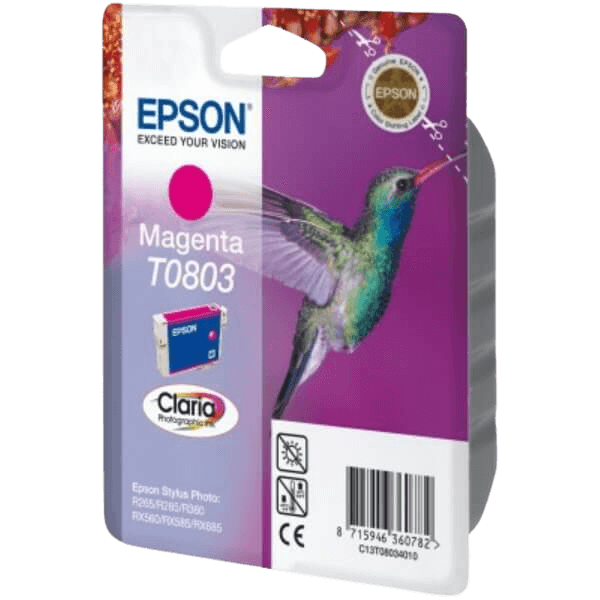 Epson Original T0803 C13T08034011 magenta blekkpatron | Innhold: 7,4 ml.