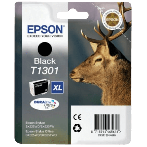 Epson Original T1301 C13T13014012 XXL svart blekkpatron | Innhold: 25,4 ml.