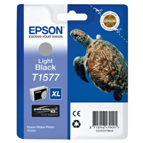 Epson Original T1577 C13T15774010 lys svart blekkpatron | Innhold: 25,9 ml.