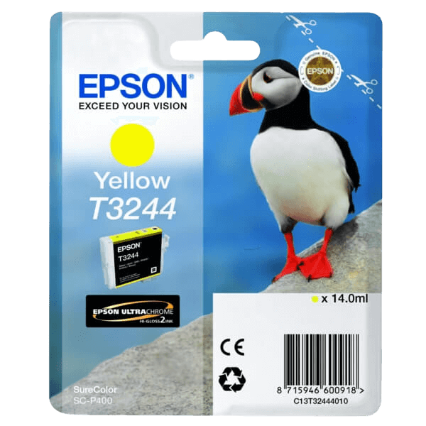 Epson Original T3244 C13T32444010 gul blekkpatron | Innhold: 14 ml.