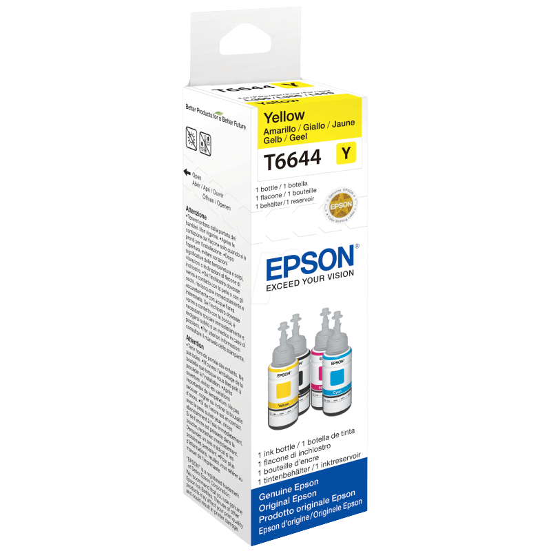 Epson Original T6644 C13T664440 gul Blekk refill | Innhold: 70 ml.