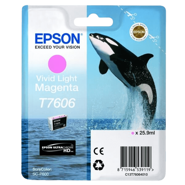 Epson Original T7606 C13T76064010 lys magenta blekkpatron | Innhold: 25,9 ml.
