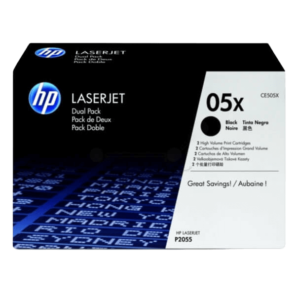 HP Original 05X CE505XD XL twin pack svart toner | Innhold: 13000 sider