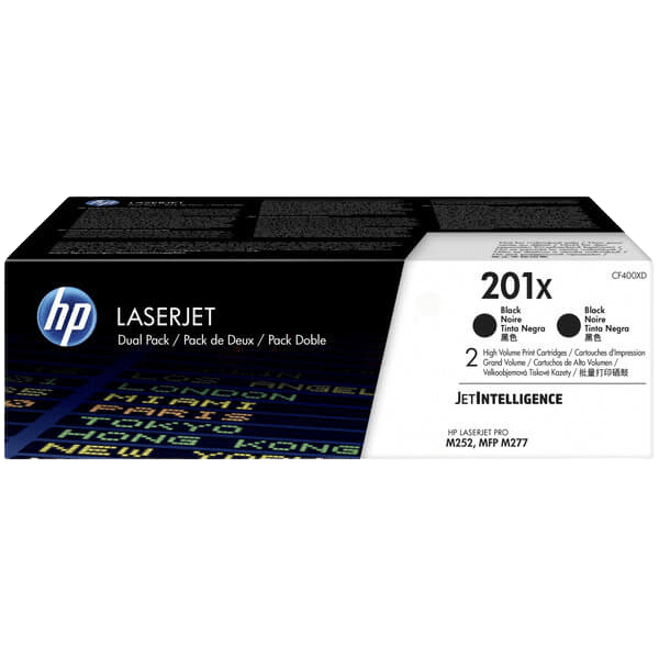 HP Original 201X CF400XD XL twin pack svart toner | Innhold: 5600 sider