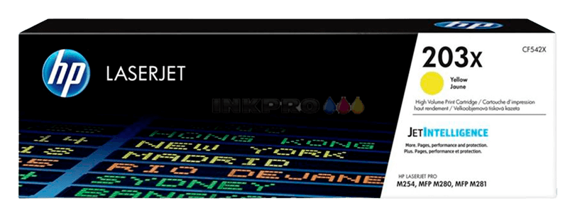 HP Original 203X CF542X XL gul toner | Innhold: 2500 sider