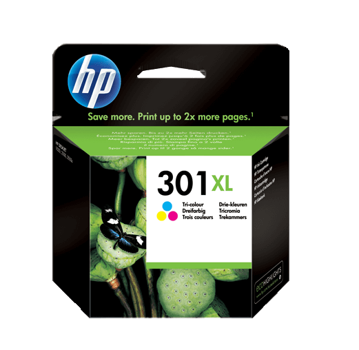 HP Original 301XL CH564EE 3 farger i én blekkpatron | Innhold: 6 ml.